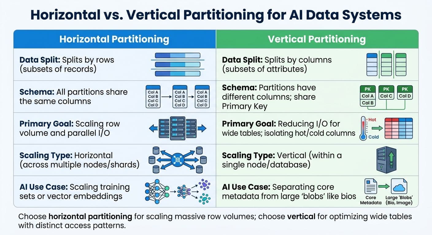 Horizontal vs Vertical Partitioning for AI Data Systems