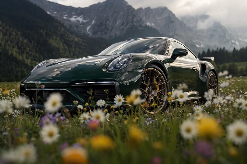 Image Template example: cinematic car in flowers